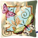 Borduurpakket kruissteekkussen Decoratieve vlinders van vervaco pn-0154959