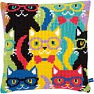 Borduurpakket kruissteekkussen  borduurkussen Grappige katten van vervaco pn-0155266