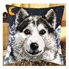 Borduurpakket kruissteekkussen wolf met maanlicht om te borduren  