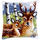 Borduurpakket kruissteekkussen hertenfamille van Vervaco pn-0147043