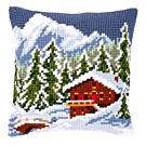 Borduurpakket kruissteekkussen sneeuwlandschap om te borduren van vervaco  pn-0146240