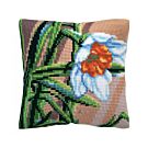 CDA borduurkussenpakket witte narcis 5487 voorbedrukt (kussenrug en opvulkussen apart verkrijgbaar)