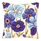 Vervaco kruissteek borduurpakket blauwe anemonen pn-0145051 kussen 