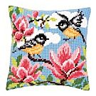 Vervaco borduurpakket voorbedrukt kruissteekkussen meesjes in magnolia pn-0145589
