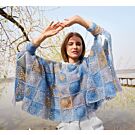 Lana Grossa poncho haken van Silkhair print (Doeken & Co 8, m 18) | C.R. Couture



