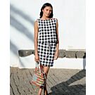 Lana Grossa rok in ruitpatroon haken van Solo Lino en Ecopuno h8,m31