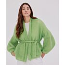 Lana Grossa Silkhair vest met sjaalkraag topdown uit Lookbook 16 m8