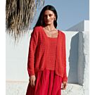 Lana Grossa vest in gaatjespatroon haken van Summer Cashmere H8,m24