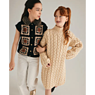 Phildar kinder gilet met kraag breien van Phil Inuit, Phil Starlight en Partner 3,5 (246, m10a)