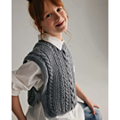 Phildar kinder spencer met kabels breien van Partner 3,5 (246, M5)