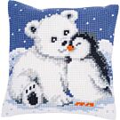 Vervaco borduurkussenpakket Ijsbeer en Pinguïn PN-0000785 voorbedrukt