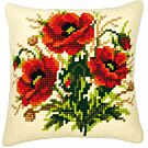 Borduurpakket borduurkussen boeket klaprozen in kruissteek van vervaco  pn-0008523