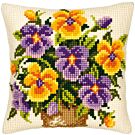 Vervaco kruissteek borduurkussen viooltjes  pn-0008547