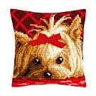 Borduurpakket kruissteekkussen  yorkshire met strikje van vervaco