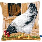 Vervaco borduurpakket voorbedrukt kruissteekkussen grijze kip borduren pn-0148109 