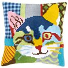  Borduurpakket voorbedrukt kruissteek kussen lappenkat van vervaco pn-01561150