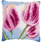 Vervaco borduurkussenpakket '3 tulpen' PN-0204608 voorbedrukt (kussenrug en opvulkussen apart verkrijgbaar)