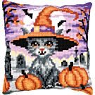 Vervaco borduurkussenpakket halloween kitten PN-0207492 voorbedrukt