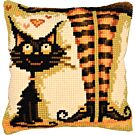 Vervaco borduurkussenpakket kat en de heks PN-0216228 voorbedrukt (kussenrug en opvulkussen apart verkrijgbaar)
