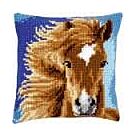Borduurpakket kruissteekkussen bruin paard van vervaco pn 0149463