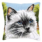 Borduurpakket  kruissteek kussen siamese kat
