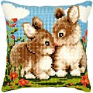 Vervaco borduurpakket borduurkussen konijntjes pn-0008692