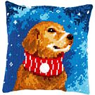 Vervaco kussen hond met sjaal in kruissteek borduren pn-0196763
