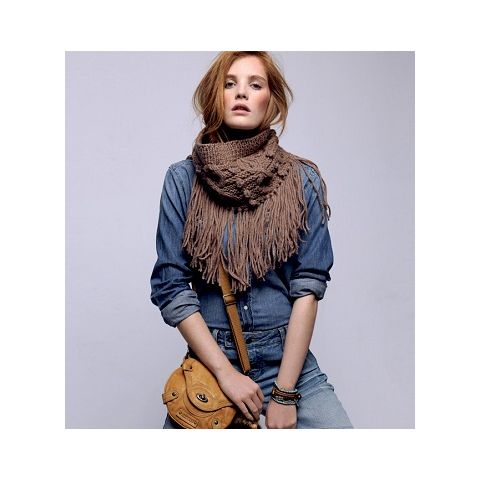 volwassene heden Snelkoppelingen Phildar dames breipakket snood-sjaal met franjes van Nebuleuse | C.R.  Couture