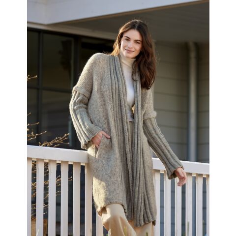 Jurk met lang shop vest combineren