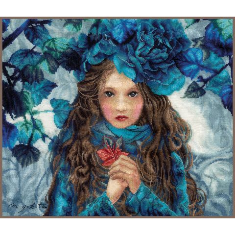 hoe te gebruiken priester Contour Lanarte borduurpakket blue flowers girl pn-0188640 | C.R. Couture