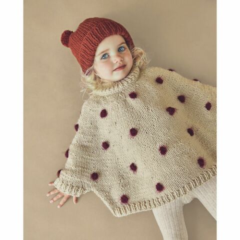Wapenstilstand elk Schuldenaar Phildar Kinderponcho met stippen breien M6 | C.R. Couture