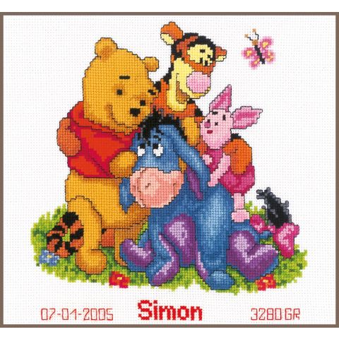donderdag temperen Sijpelen Vervaco Disney borduurpakket geboortetegel Winnie the Pooh en vrienden  pn-0014846 | C.R. Couture