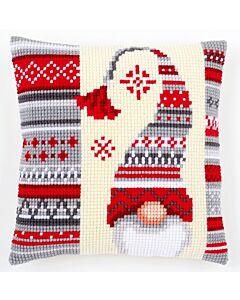 Borduurpakket voorbedrukt kruissteekkussen kerstkabouter van vervaco pn-0156878