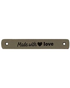 Durable leren label 'made with love' 