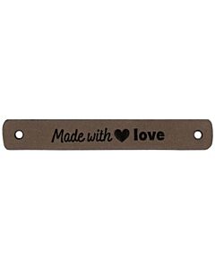 Durable leren label 'made with love' 