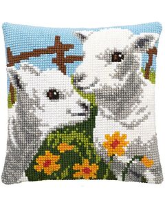 Pako borduurpakket kruissteek kussen Lammetjes