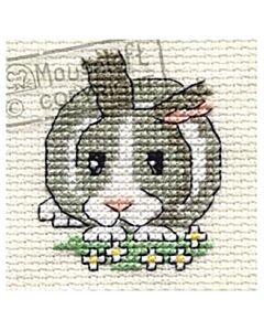 Mouseloft borduurpakket konijn met bloemen 004-L04 telpatroon