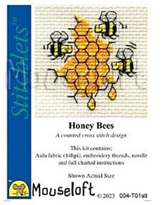 Mouseloft borduurpakket honing bijen 004-T01 telpatroon