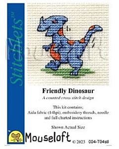 Mouseloft borduurpakket vriendelijke dinosaurus 004-T04 telpatroon
