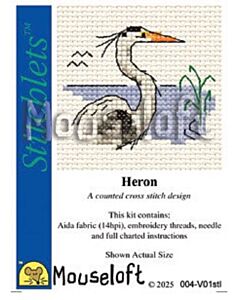 Mouseloft borduurpakket reiger 004-V01 telpatroon