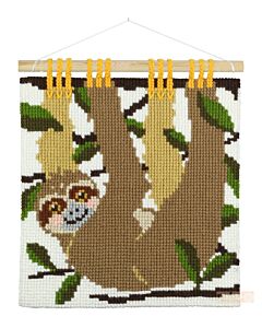 Pako borduurpakket kussen/wandhanger luiaard 005.501 voorbedrukt