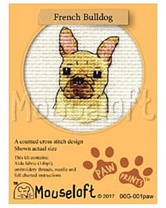 Mouseloft borduurpakket franse bulldog 00G-001 telpatroon