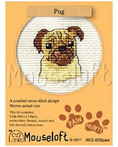 Mouseloft borduurpakket mopshond 00G-008 telpatroon