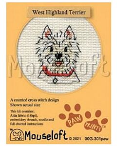 Mouseloft borduurpakket franse bulldog 00G-001 telpatroon