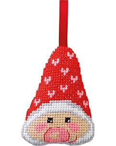 Permin borduurpakket kerstornament kerstman 01-6262 telpatroon