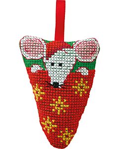 Permin borduurpakket kerstornament muis 01-6267 telpatroon