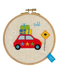  op vakantie met de auto  van lief incl borduurring vervaco pn-0150916