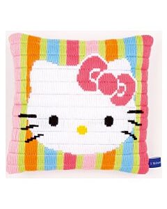 Borduurpakket spansteek hello kitty gestreept kussen om te borduren vervaco pn-0153797