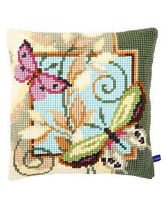 Borduurpakket kruissteekkussen Decoratieve vlinders van vervaco pn-0154959