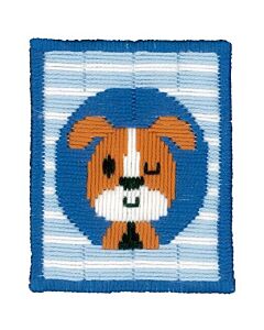 Vervaco borduurpakket spansteek Knipogend hondje voor kinderen om te borduren